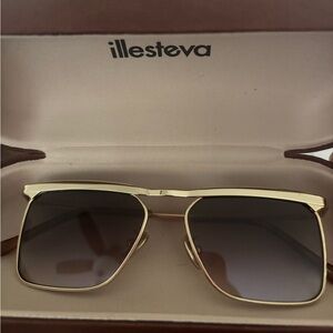 Illesteva sunglasses gold frame. Worn once comes with beautiful leather case